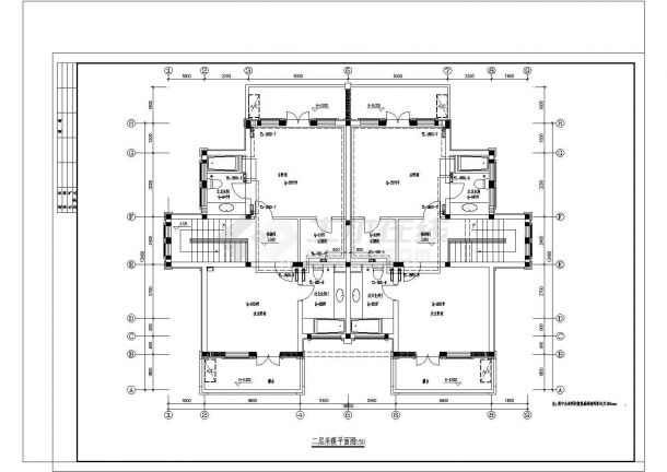 长18米宽13.4米2层362.42平米双拼别墅双管式采暖设计-图二