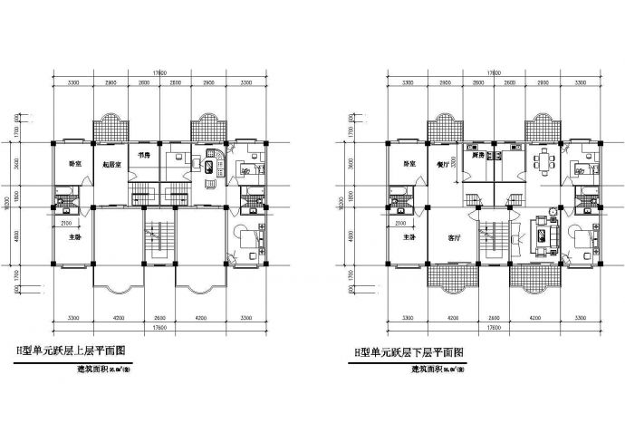 板式多层一梯两户型施工CAD图纸_图1