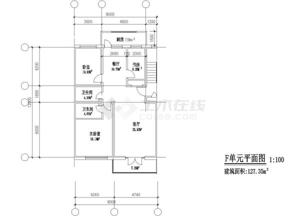 某板式大型户型结构cad方案详图-图一