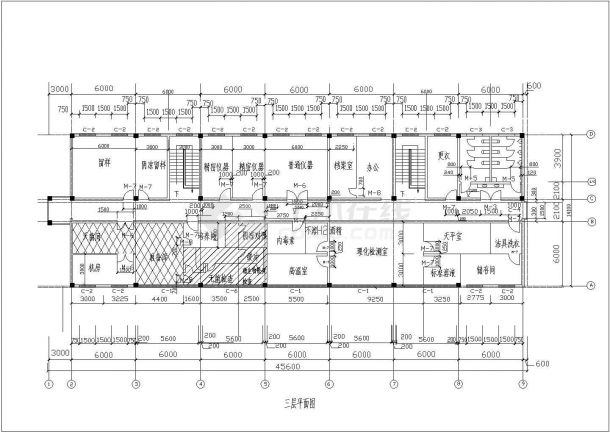 办公楼设计_【3层】北京定额三层框架结构办公楼全套设计图纸（工程量计算、清单、CAD图21张）-图二