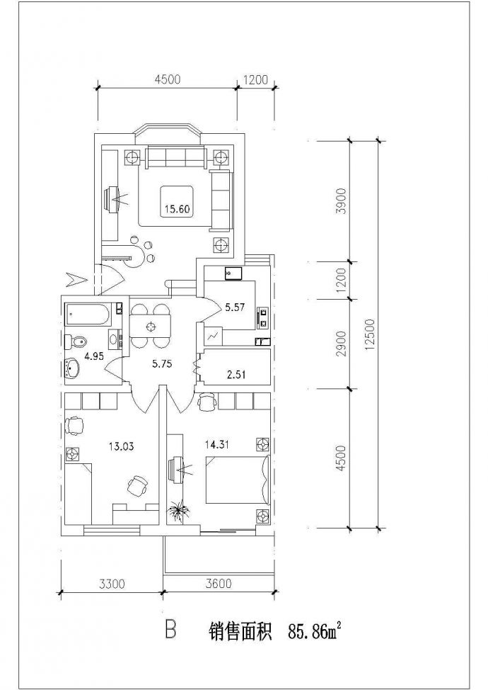 南京市金岸家园小区经典热门户型设计CAD图纸（共14张）_图1