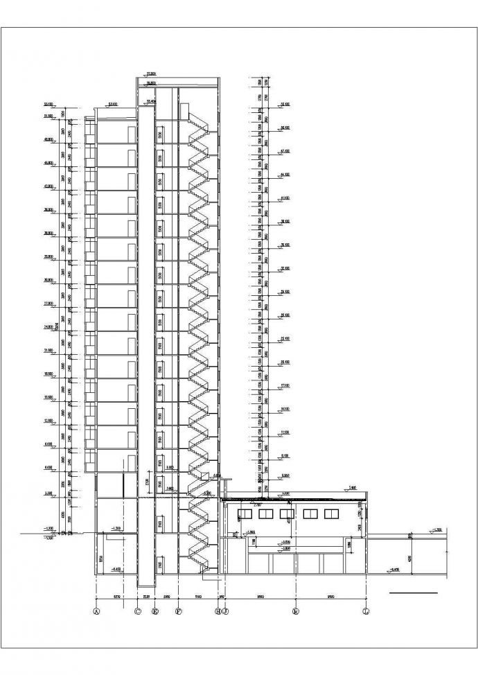 2万平米17层短肢剪力墙结构住宅楼全套建筑设计CAD图纸_图1