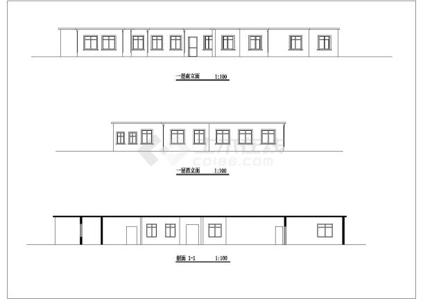 1700平米3层框架结构休闲会所平立剖面设计CAD图纸（2套方案）-图一