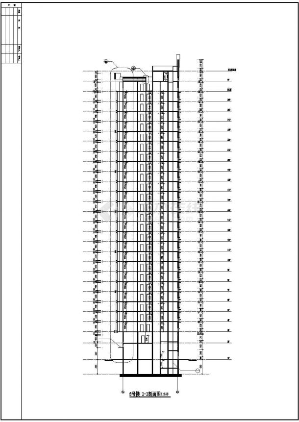 重庆市某小区2.1万平米26+1层剪力墙结构住宅楼平立剖面设计CAD图纸-图二