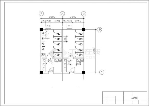 【最新】某六层一字型框架结构教学楼建筑结构设计CAD图纸-图一