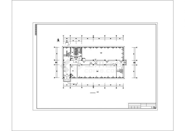 三层框架图书馆钢筋施工建筑设计cad图，共十四张-图二