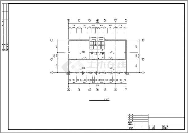 三层双拼别墅cad设计图含详图（长18.2m宽10.3m）-图二
