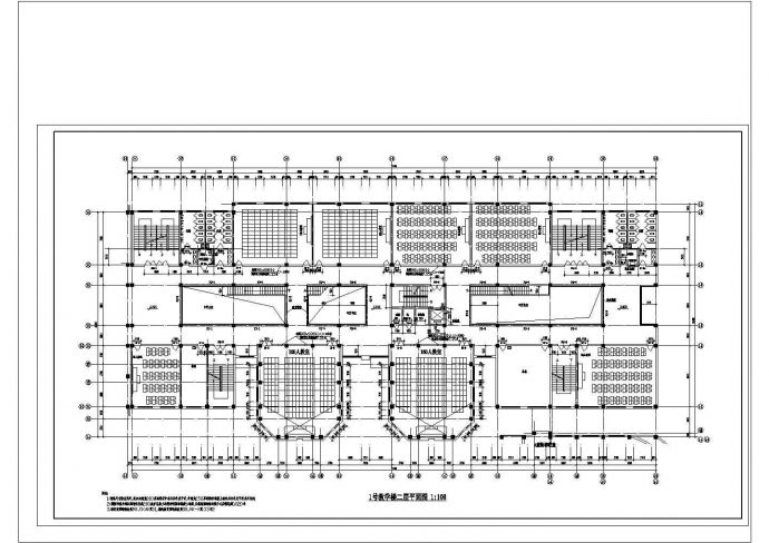 某市大学教学楼建筑全套CAD平剖面图_图1