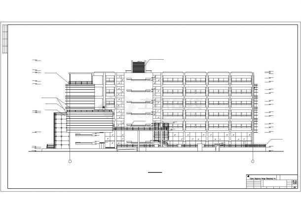 办公楼设计_深圳市规划国土局盐天分局办公楼设计方案建筑全套cad图，含效果图-图二