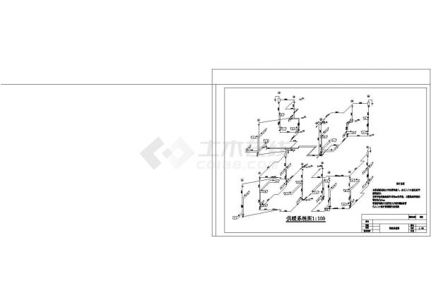 某二层双拼别墅供热课程设计CAD图纸（长19.2米 宽16.5米 ）-图二