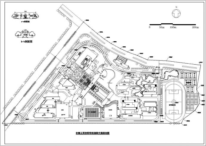 马鞍山工贸技工学校建筑施工全套完整大样图CAD总体规划_图1