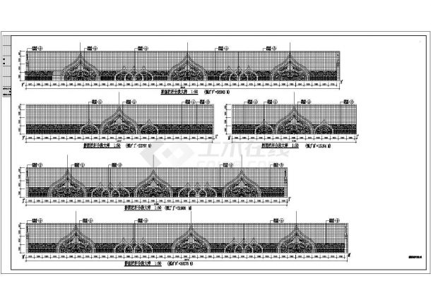 某城市人行天桥栏杆建筑设计cad大样施工图（标注详细）-图二