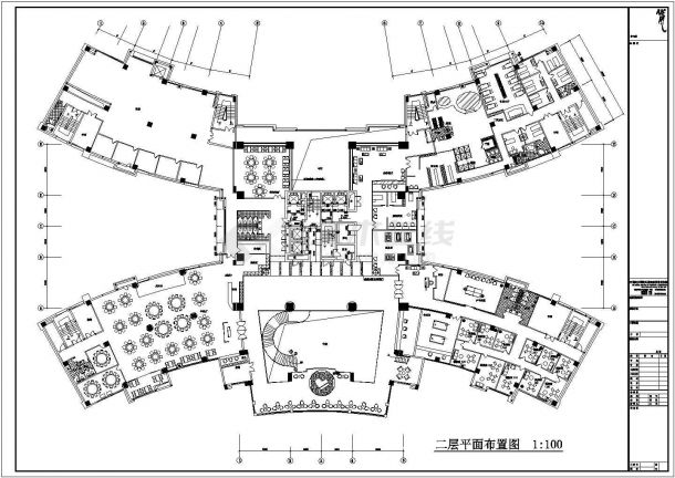 【最新】某商业大厦建筑设计CAD图纸-图二