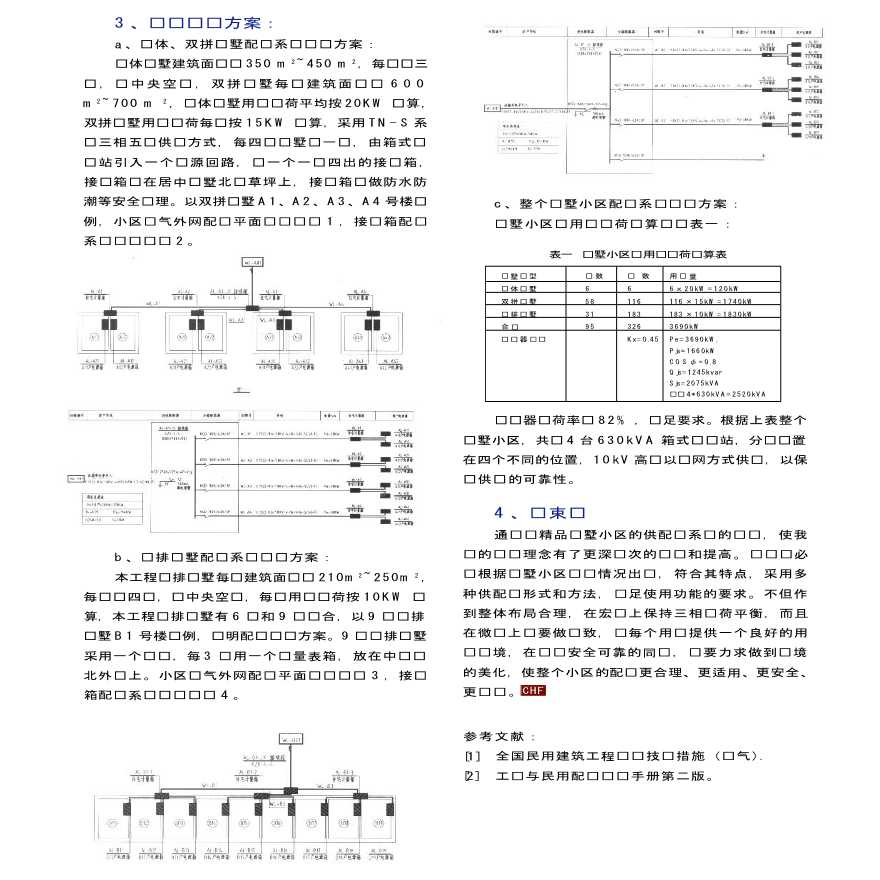 大连某别墅小区供配电系统设计方案-图二