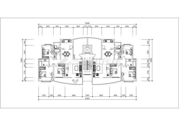烟台市丰泰小区住宅楼经典平面户型设计CAD图纸（共6张）-图二