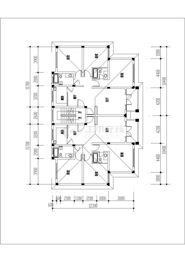 某小区中层及高层住宅楼建筑方案设计cad图（含楼层及户型平面图）-图一