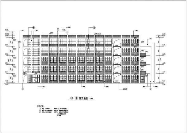 某中学五层图书综合楼全套施工图CAD-图二