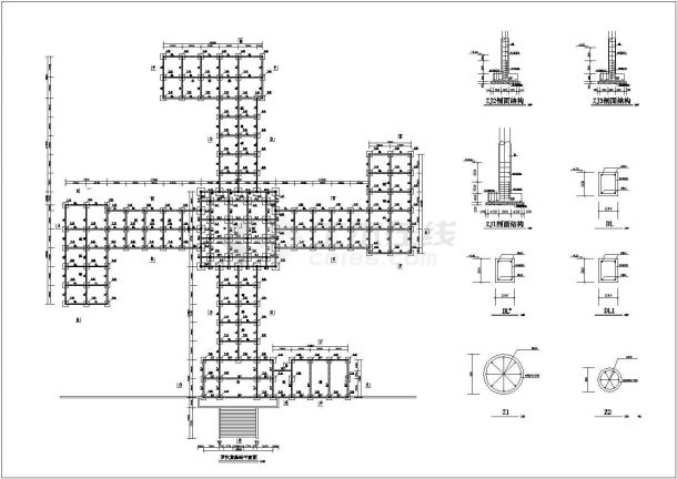 某寺庙罗汉堂建筑设计CAD图-图二