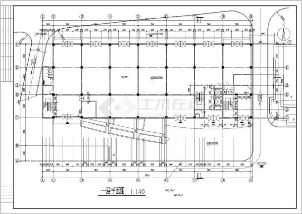 某学校12层宿舍楼建筑施工图CAD-图一