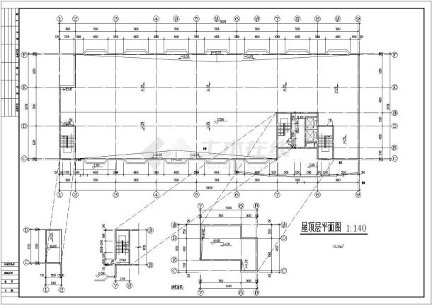 某学校12层宿舍楼建筑施工图CAD-图二