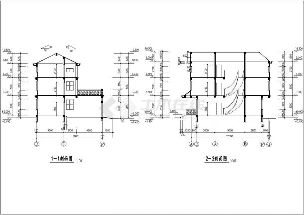 襄阳市某村镇2层砖混结构私人住宅楼建筑设计CAD图纸（含阁楼）-图一