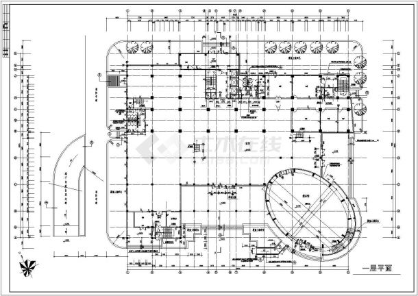 某高层商用综合楼建筑设计全套CAD图-图二