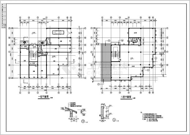 某四层办公综合楼建筑设计全套CAD图纸-图二