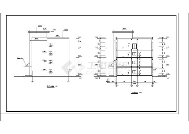 某工厂综合楼扩出详细设计cad施工图-图二