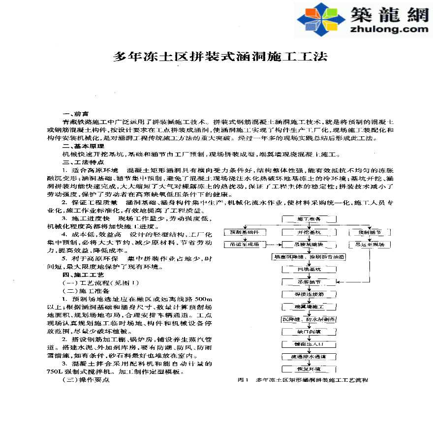 多年冻土区拼装式涵洞施工工法