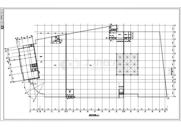 某三层带地下室框架结构大型商场设计cad建筑方案图（标注详细）-图一