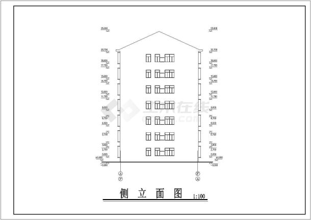 某城市六层带跃层小区住宅楼建筑设计cad详图（含户型、房型说明）-图一