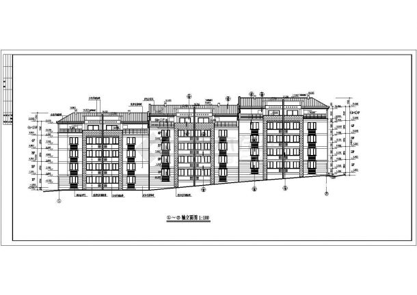 南京馨馨小区4层沿坡式砖混结构住宅楼建筑设计CAD图纸（含阁楼）-图一