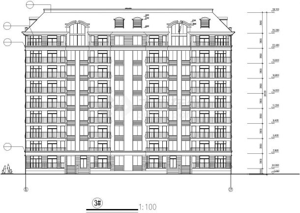 某高层住宅楼详细设计施工建筑CAD平面图纸-图一