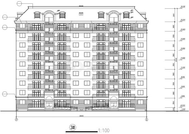 某高层住宅楼详细设计施工建筑CAD平面图纸-图二