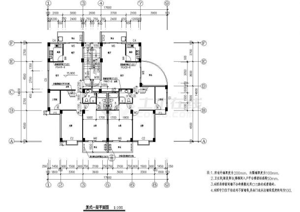 某高层住宅楼平立面详细设计施工全套建筑CAD图纸-图二
