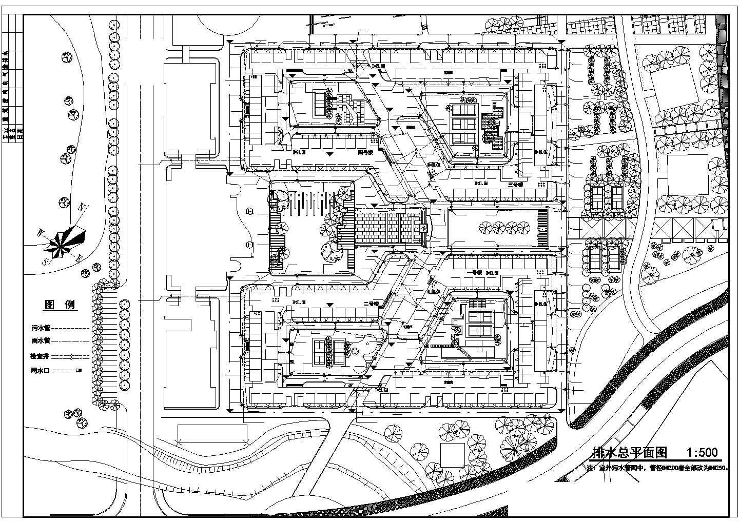 西南交大新校区全套建筑施工完整大样图CAD图纸总图