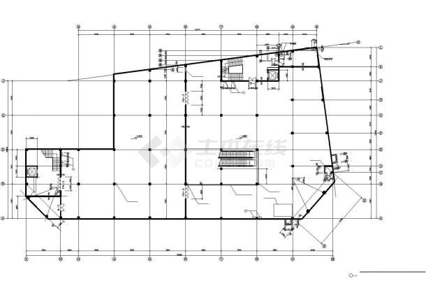 某城市五层商厦建筑施工设计规划图纸-图二