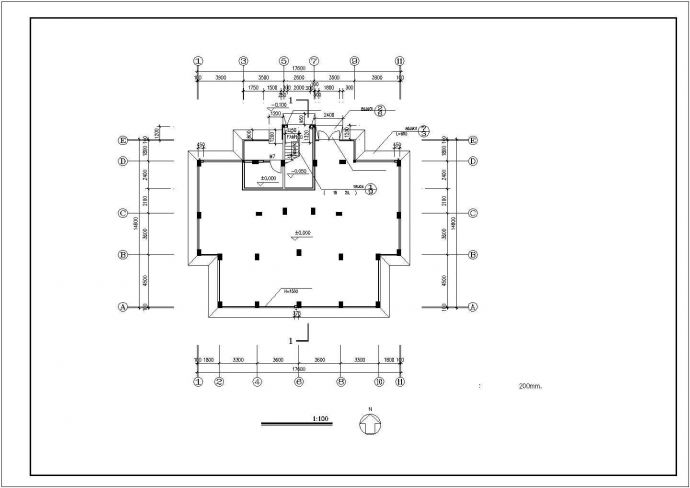 长17.6米 宽14.6米 8层复式1梯2户普通框架结构住宅楼设计图全套完整大样图CAD图纸_图1