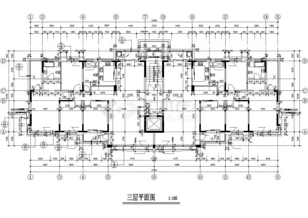 某小区高层建筑设计CAD施工图纸-图二