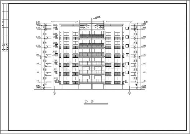 长23.6米 宽18.1米 七层复式1梯4户点式住宅楼框架结构设计图全套完整大样图CAD图纸-图一