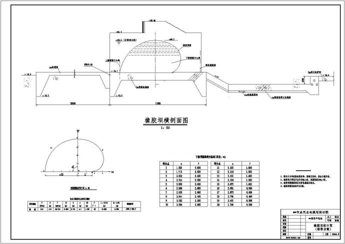 某电站橡胶坝设计CAD详图_图1