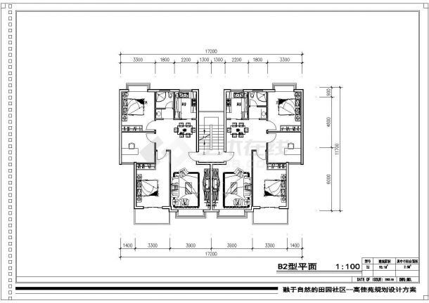 高佳苑小区户型平面图设计施工全套建筑平立面CAD图纸-图一