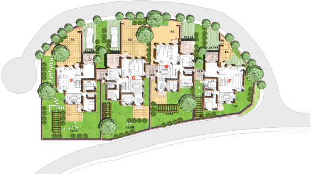 半山卫城别墅区规划彩图CAD设计图-图二
