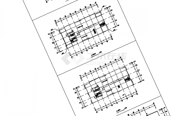 办公楼设计_无锡二套高层办公楼建筑设计施工cad图纸（含地下二层）-图二