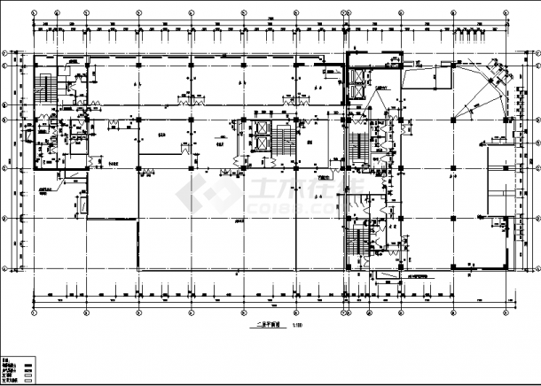 二套商业办公综合楼建筑设计施工cad图纸（含说明）-图二