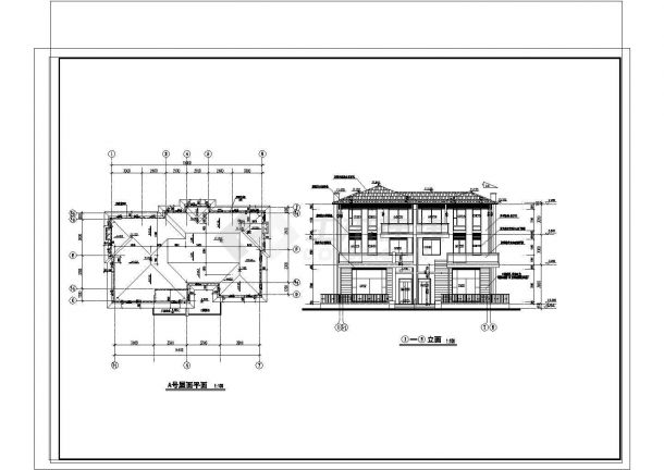 某多层框架结构双拼别墅设计cad全套建筑施工图（甲级院设计，12张图）-图二