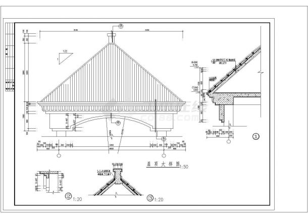 [海口]某三层框架结构双拼别墅设计cad全套建筑施工图（甲级院设计，11张图）-图一