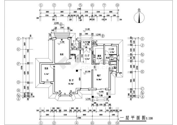 成都市万豪花园别墅区2层别墅一二层平面设计CAD图纸-图二