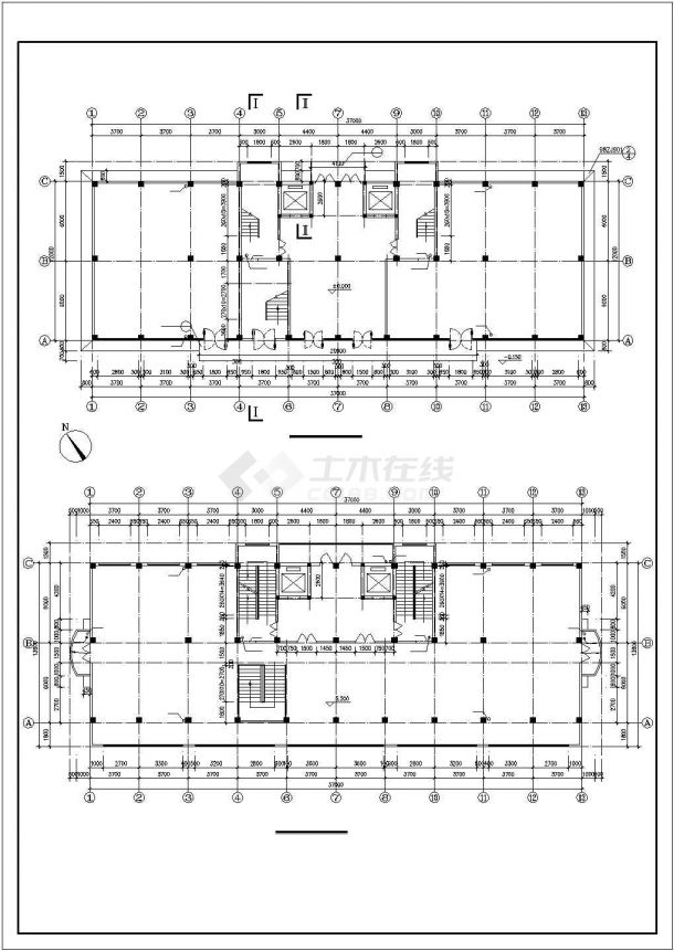 商业综合楼建筑设计cad施工图-图二