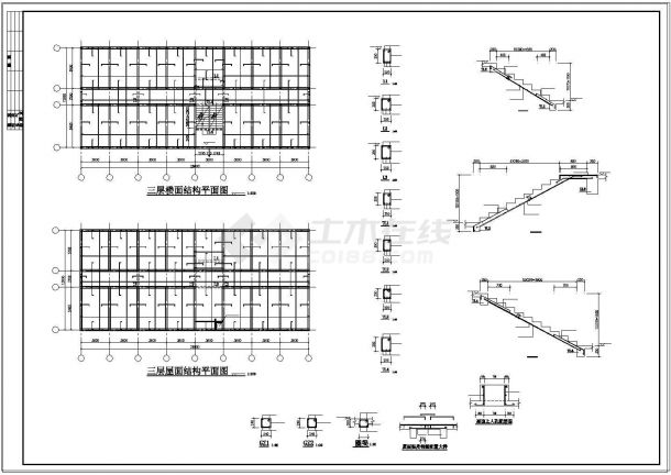 某底框结构办公商务楼设计cad结构施工图纸-图一